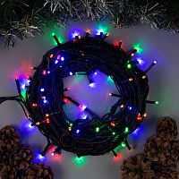 Гирлянда светодиодная "Шнур" 100LED 220В RGB IP44 10м картинка 
